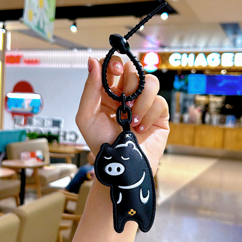 Wholesale Cool Black Cat Leather Keychain Cartoon Design Cute Bag Charm Fashion Accessory For Everyday Use And Boutique Resale