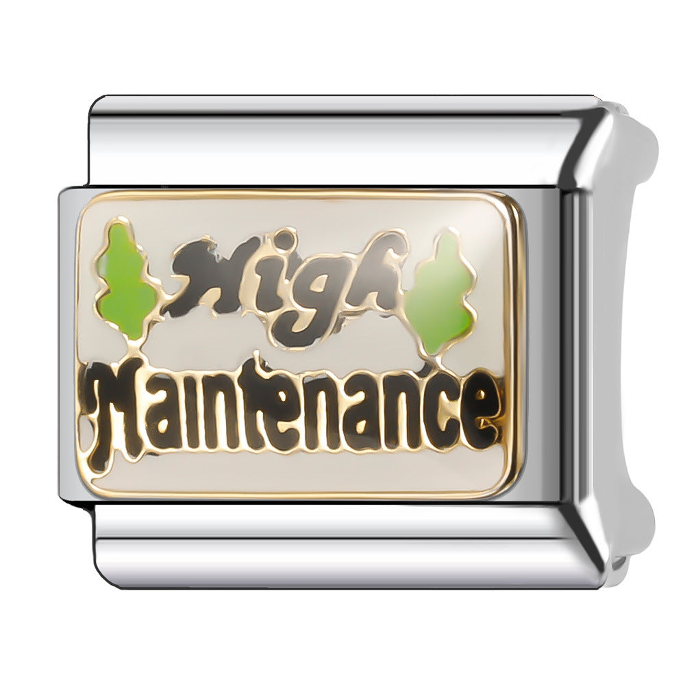 Wholesale Italian Charm Bracelet 9mm DIY English Series Creative Stainless Steel Composable Bracelet