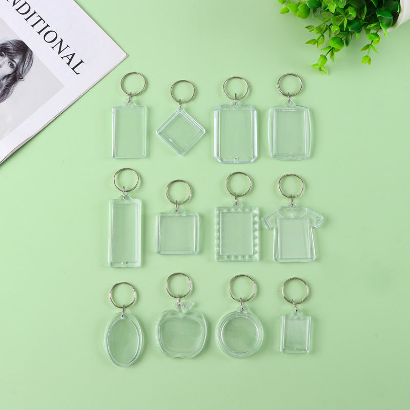 Wholesale Calligraphy Acrylic Keychain Blank Photo Frame - Trendy Fashion Accessory Gift for Party
