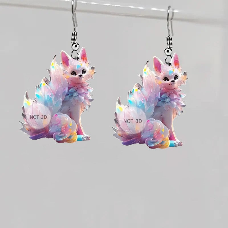 Wholesale Colorful Fox sy Acrylic Earrings