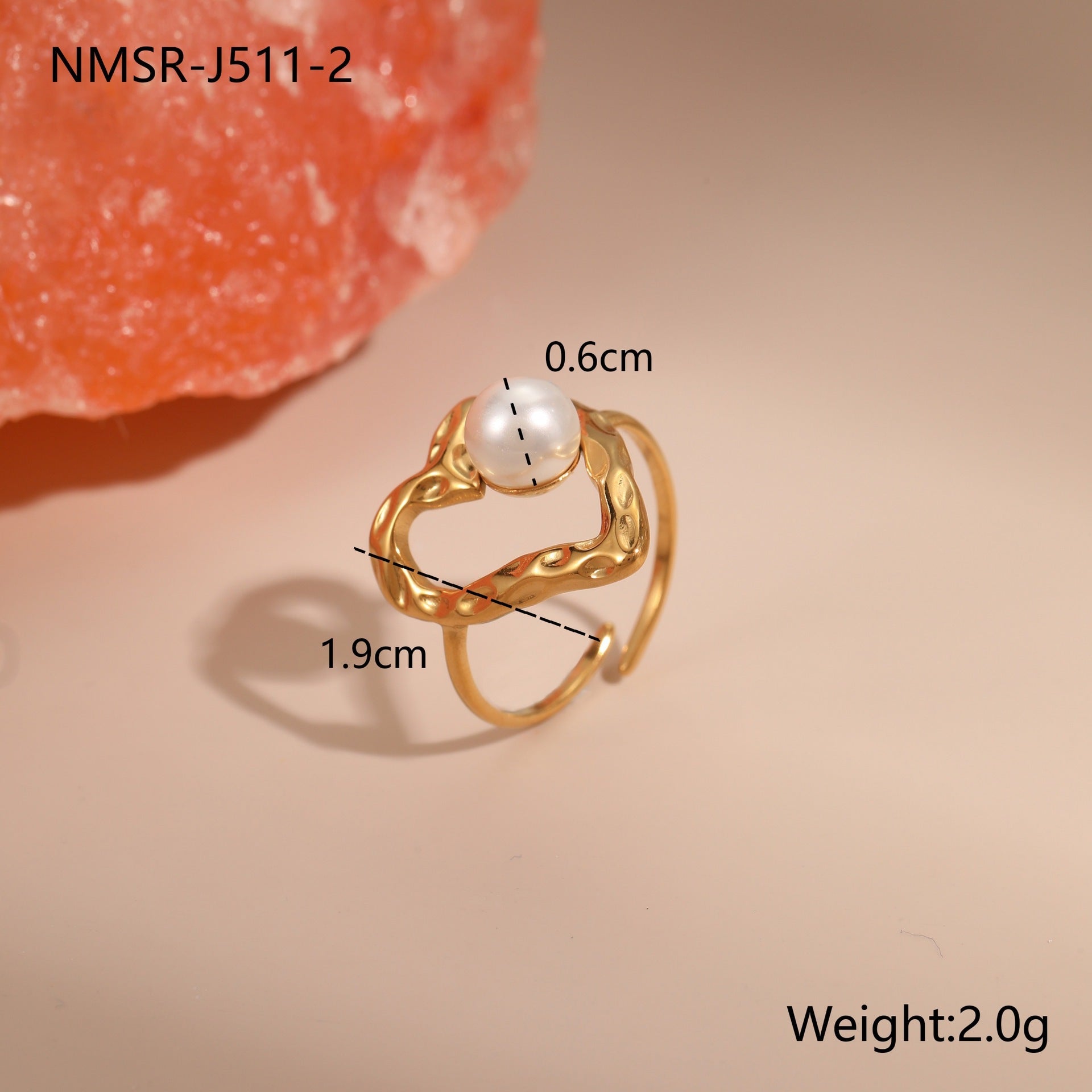 Wholesale Stainless steel 18K gold plated open ring