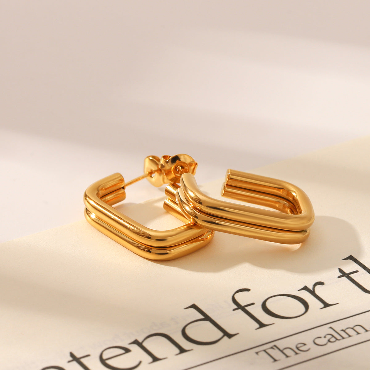 Wholesale U-shaped open stainless steel earrings