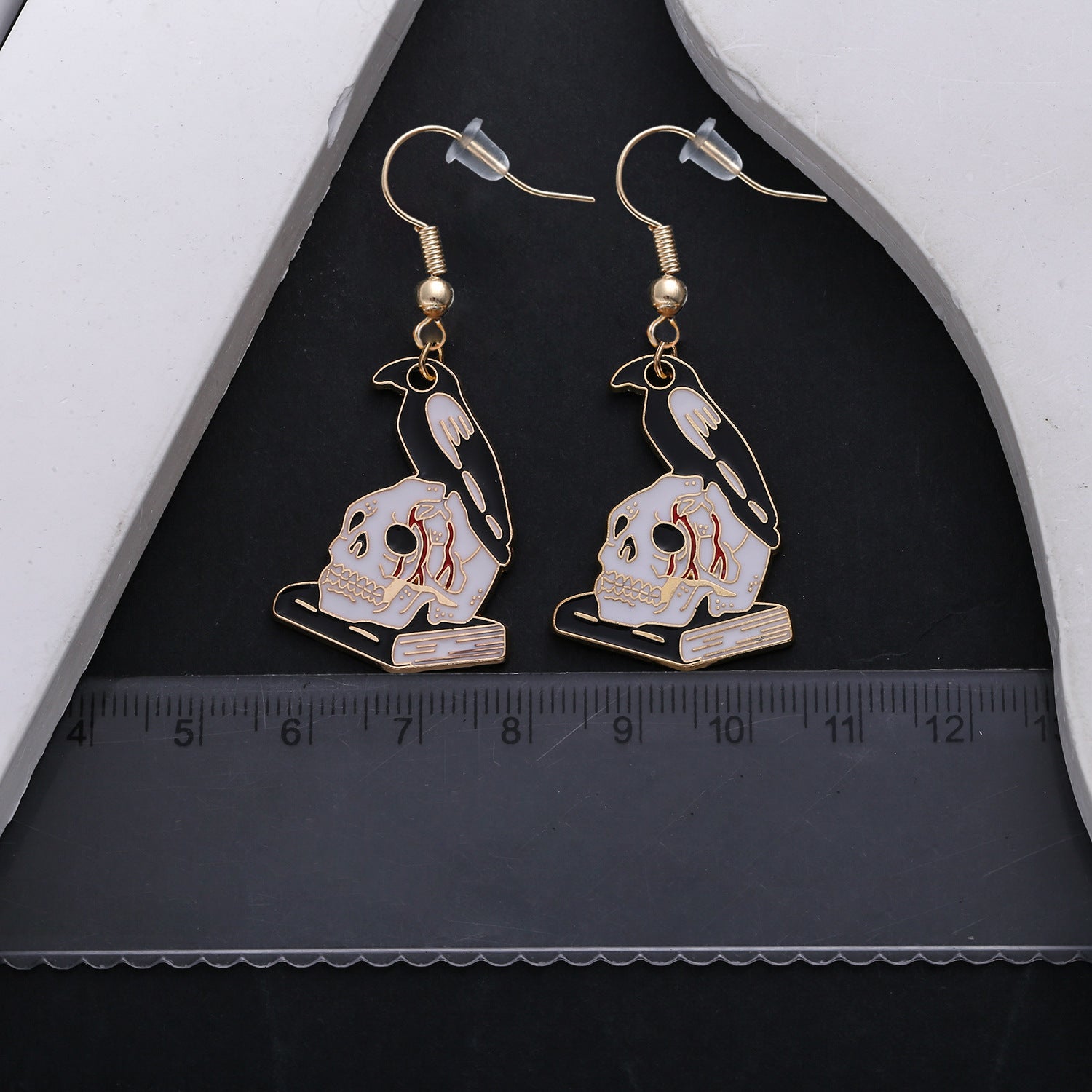 Wholesale  Halloween crow magic book blood skull alloy earrings