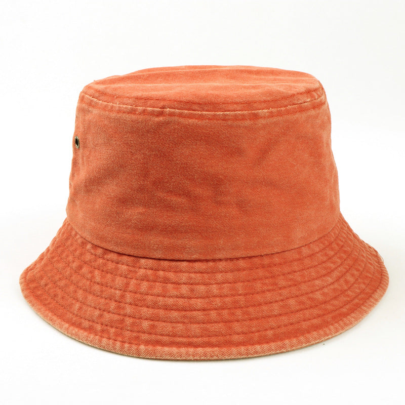 Wholesale Washed Light Basin Hat Cotton Solid Color Retro Bucket Hat ACC-HT-LueLan008