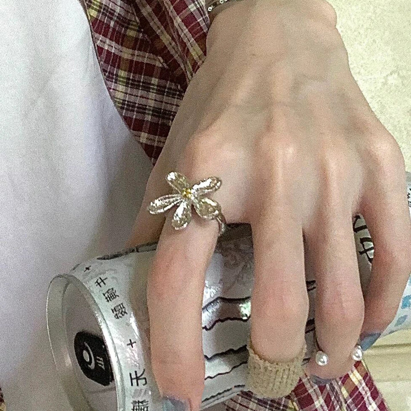 Wholesale Camellia Girlfriend Adjustable Ring