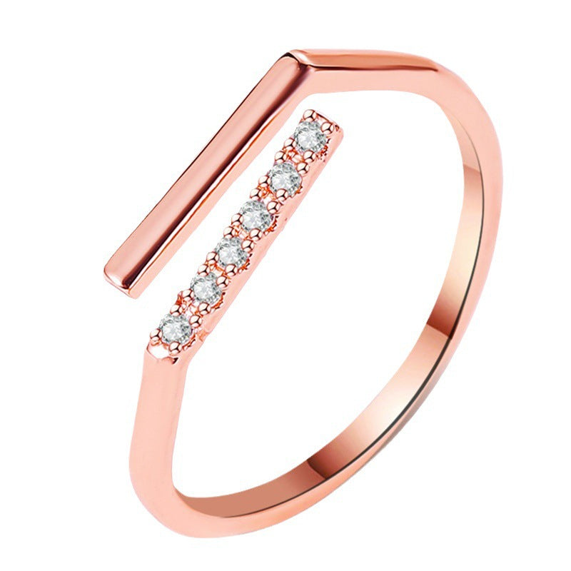 Wholesale  rose gold open  geometric index finger ring