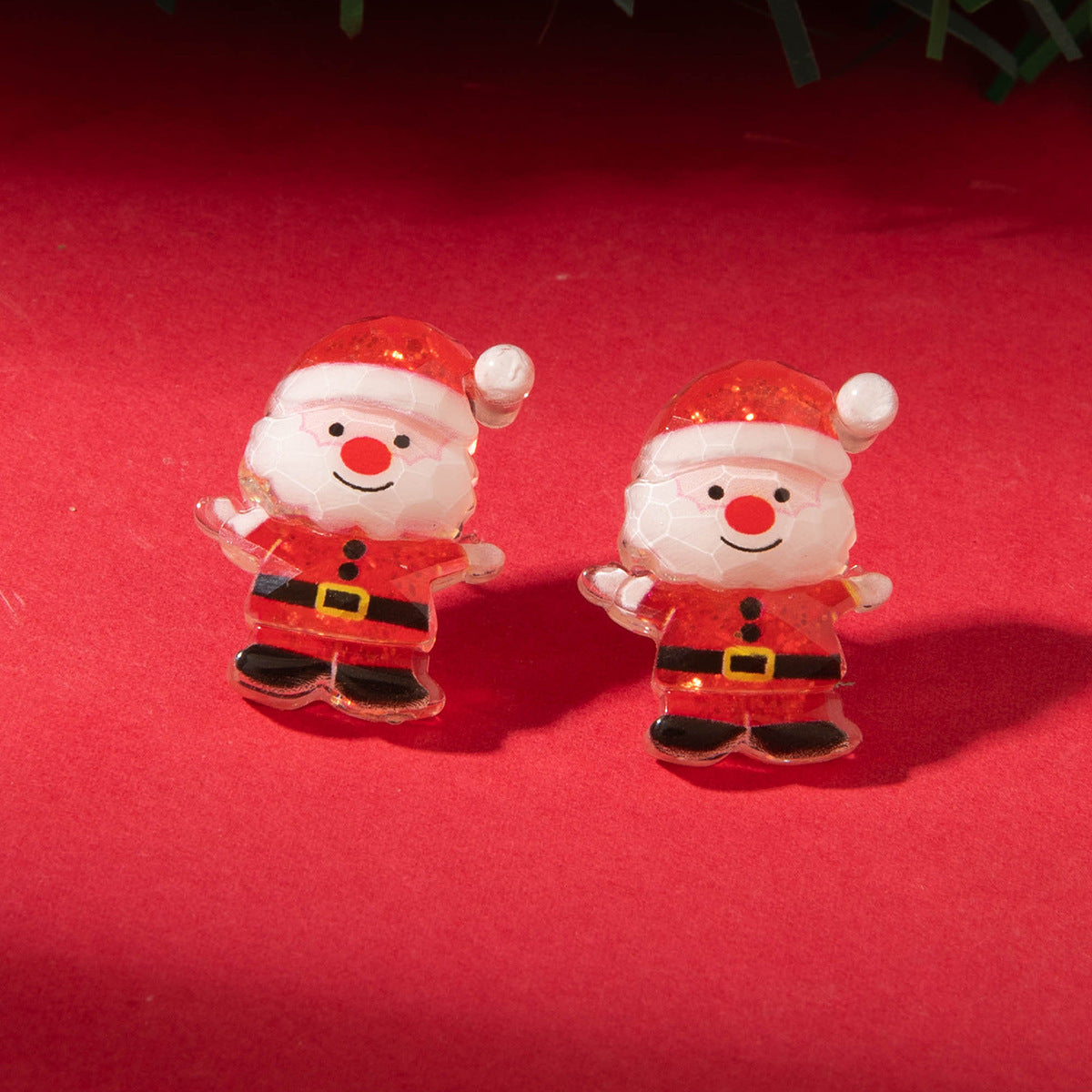 Wholesale Resin Christmas Tree Snowman Old Man Earrings