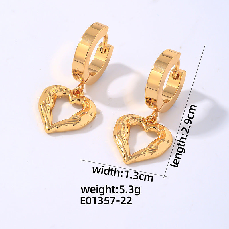 Wholesale Hip Hop Polished Earrings Cross Pendant Hoop Earrings Stainless Steel Earrings ACC-ES-MOXI002