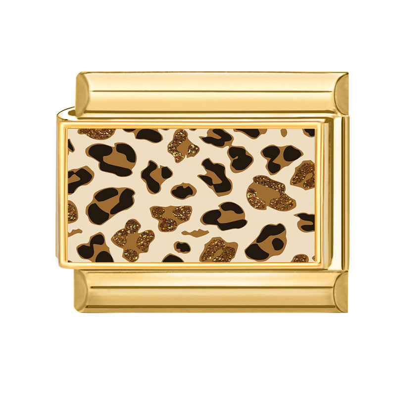 Wholesale Gold Plated Stainless Steel DIY Cat Leopard Flower Bracelet Charms Jewelry Making Accessories