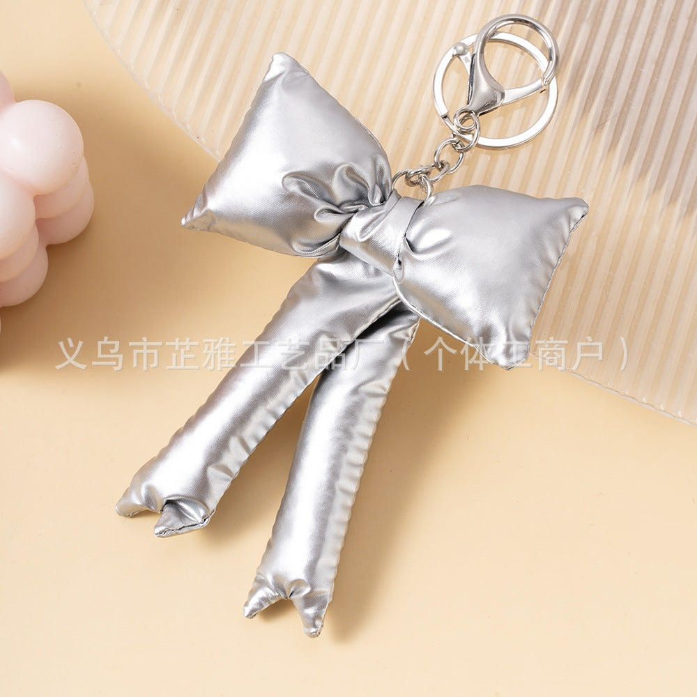 Wholesale  Bright Surface Butterfly Knot Cotton Luxury Keychains