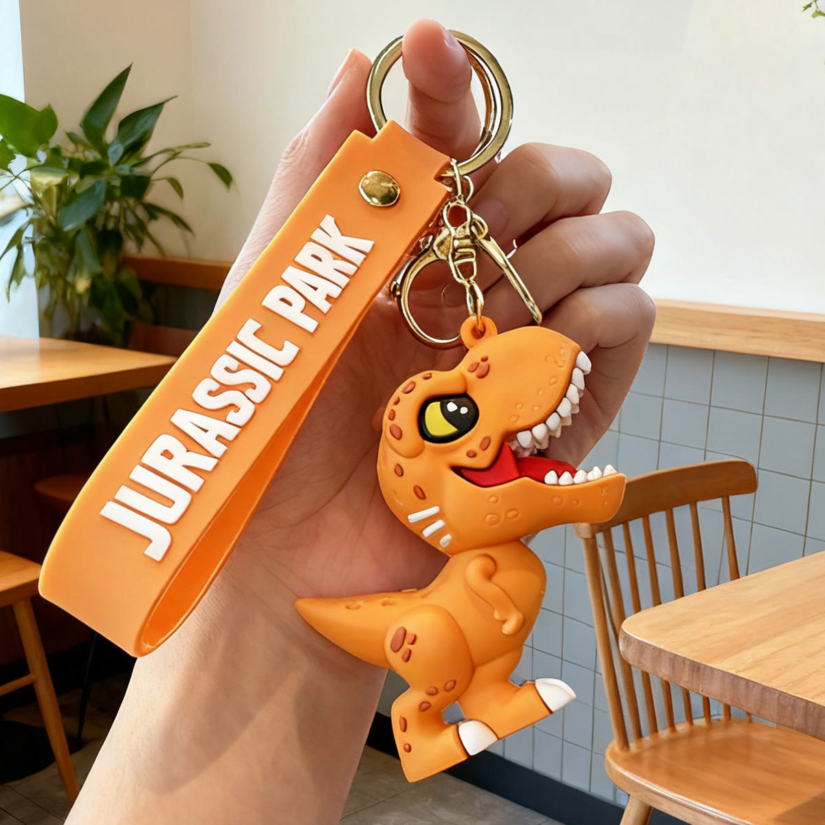 Commercio all'ingrosso dinosauro giurassico portachiavi ciondolo cartoon anime Tyrannosaurus Rex Triceratops