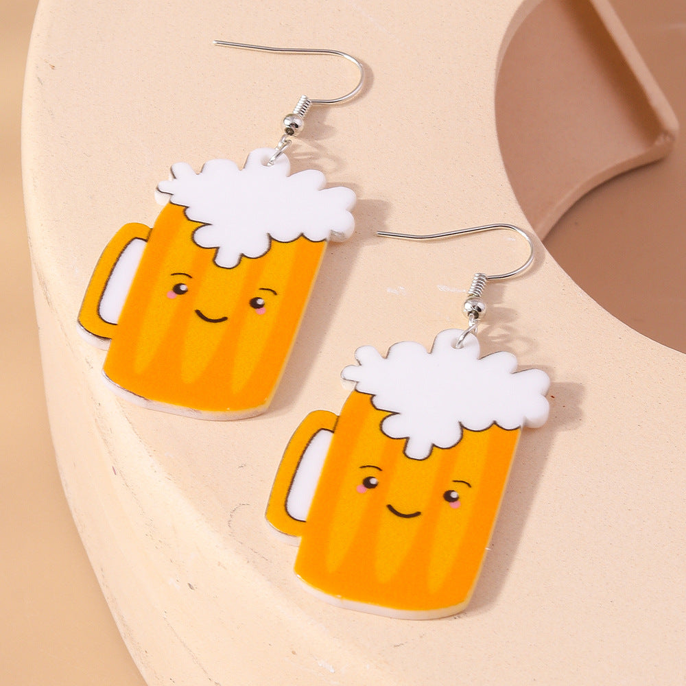 Wholesale Coke beer ear hook earrings