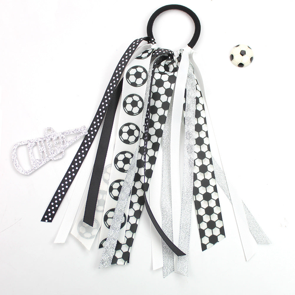 Wholesale 10pcs  Football Cheerleading Bow Hair Clips Hair Scrunchies