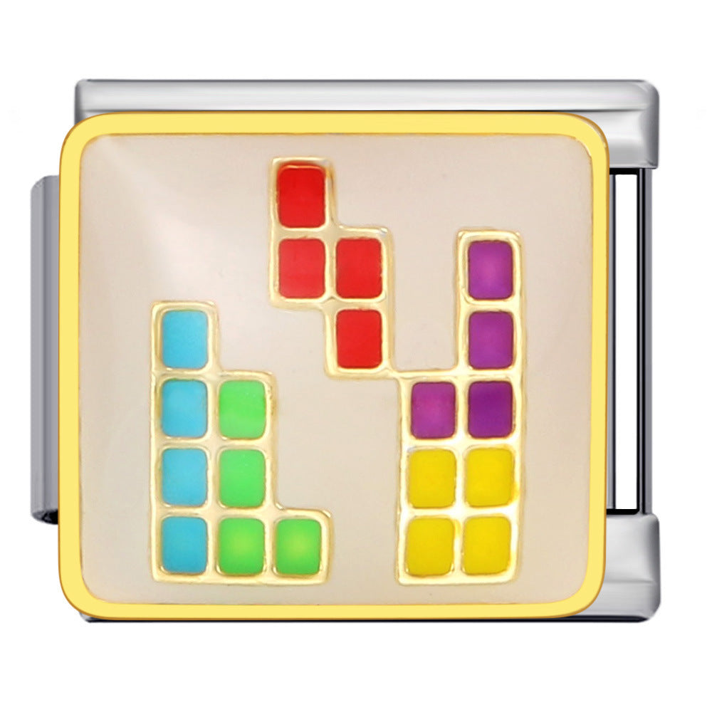 Wholesale Italian Charm Bracelet 9mm DIY Colorful Childhood Toys Creative Stainless Steel Composable Bracelet