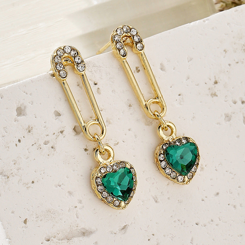 Wholesale green diamond flower lovely earrings