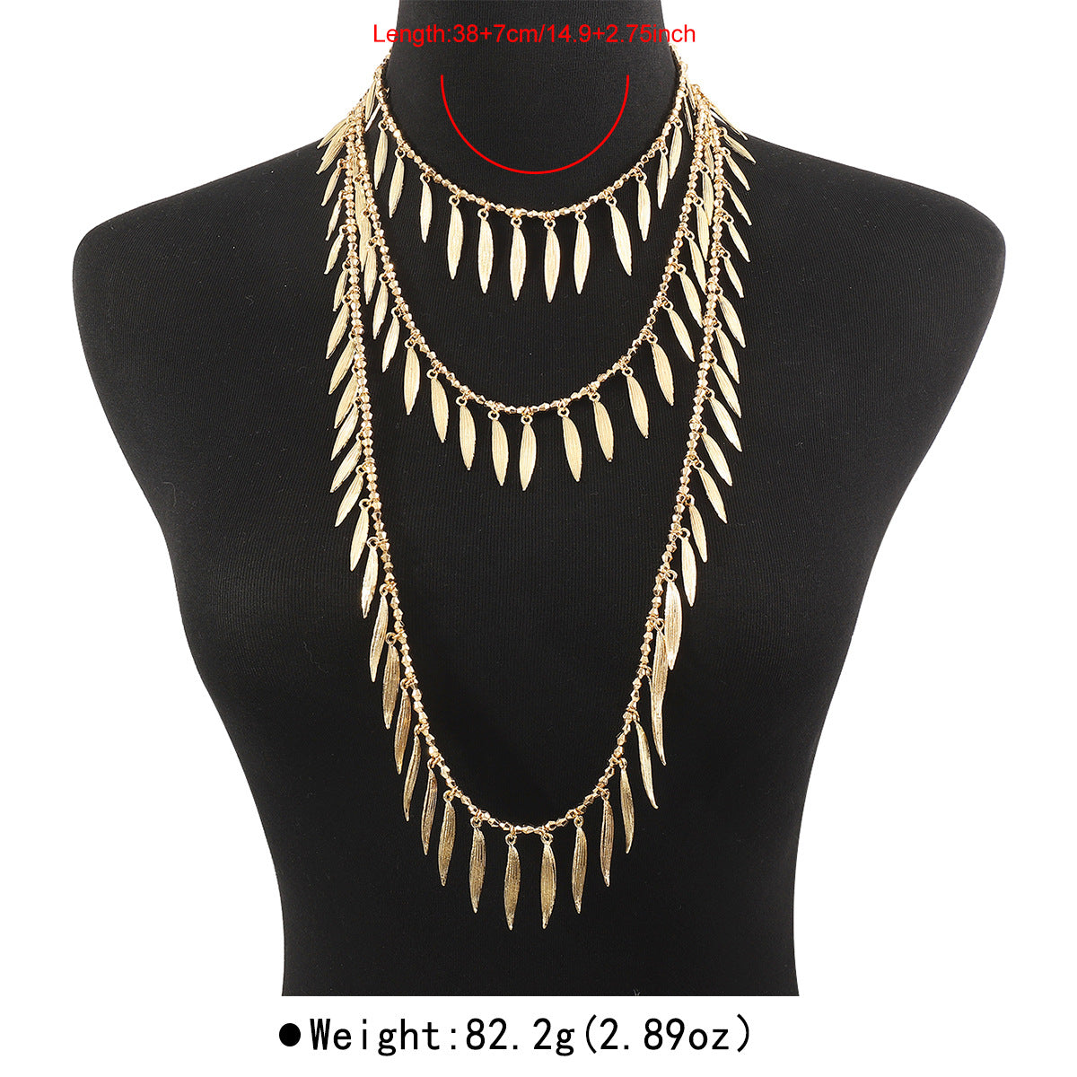 Wholesale beaded necklace alloy feather leaf pendant necklace