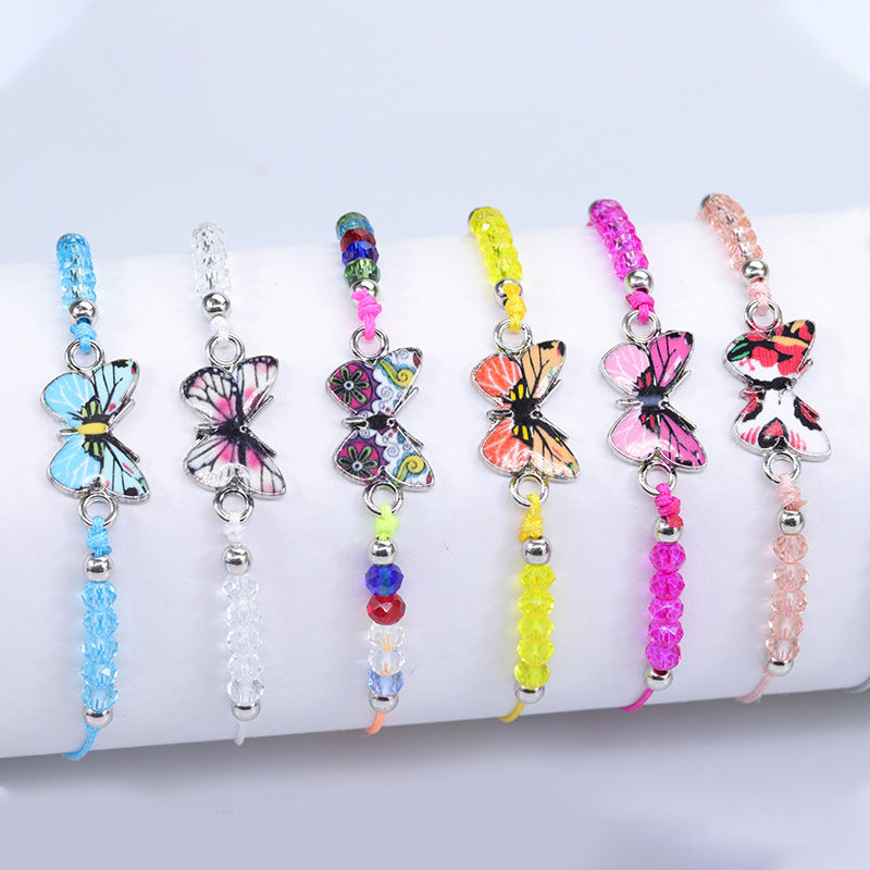 Wholesale Summer Colorful Butterfly Crystal Beaded Bracelet ACC-BT-YiYe004