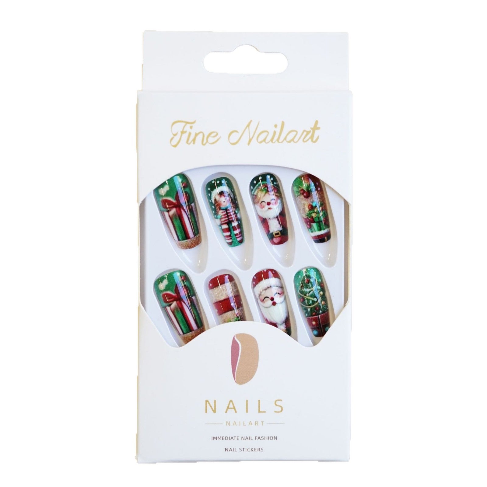 Wholesale 24 Pieces/ box Christmas Tree  Nails Kits Nail Stickers
