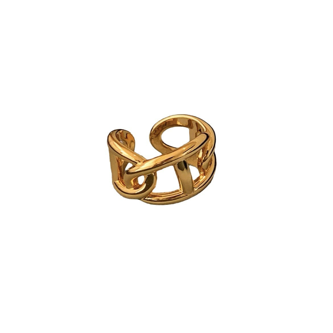 Wholesale Copper Plated 18K Gold Exaggerated Polished Geometric Open Rings ACC-RS-Miye001