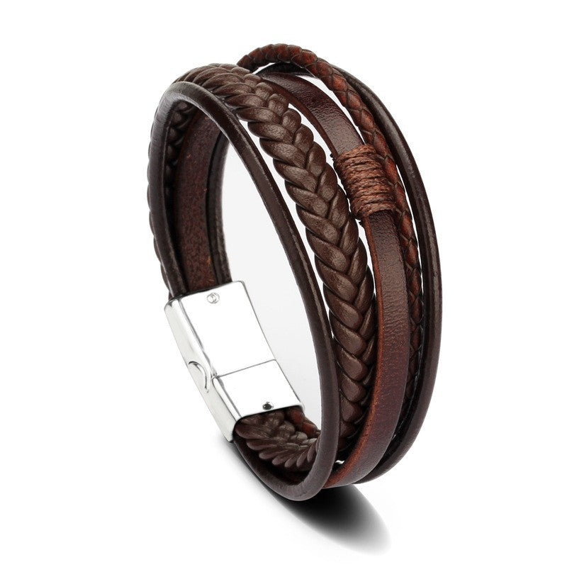 Wholesale  Leather Rope Hand-woven Bracelet