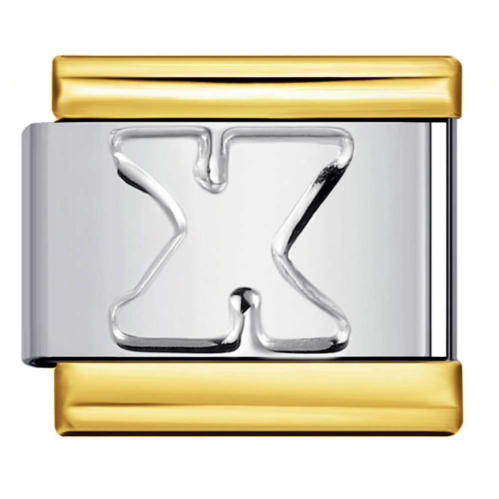 Wholesale Italian Charm Bracelet 9mm DIY letter Creative Stainless Steel Composable Bracelet