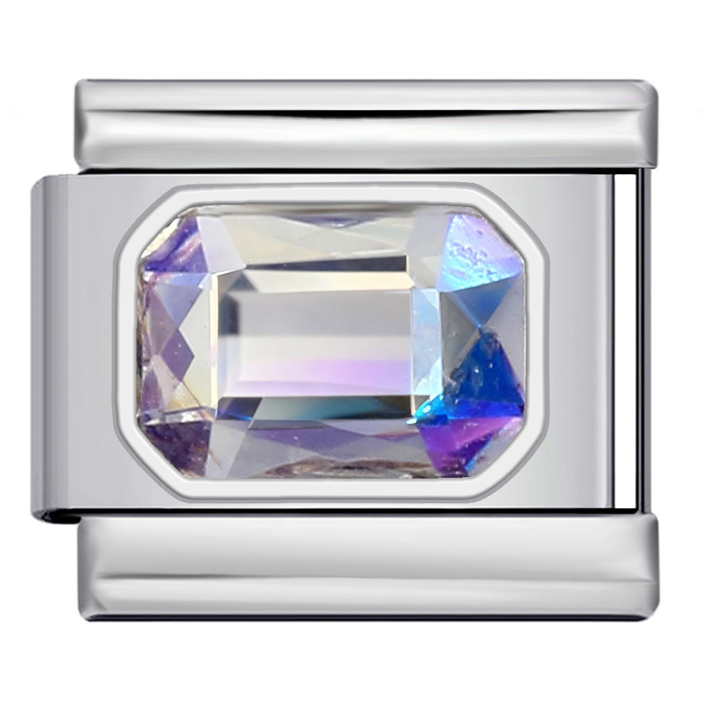 Wholesale 9mm Italian Charm Starter Bracelets DIY square Single Section Creative Stainless Steel Composable Bracelet