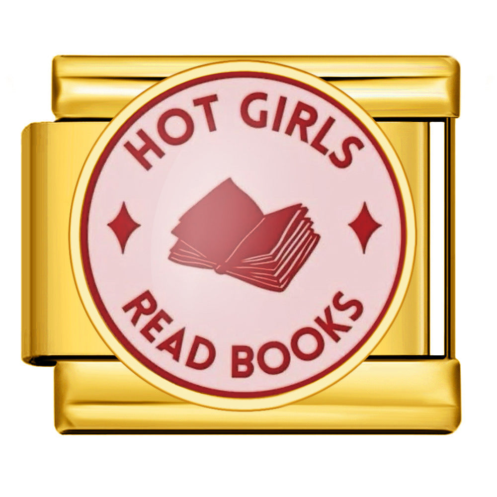 Wholesale  Italian Charm Bracelet 9mm DIY heart-shaped  Creative Stainless Steel Composable Bracelet