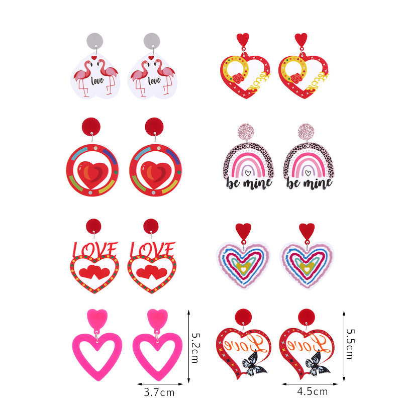 Wholesale Valentine's Day Flamingo Heart Earrings ACC-ES-ChouT010