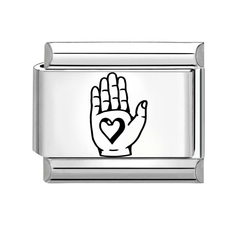 Wholesale 9mm Italian Charm Starter Bracelets DIY Black and white  Creative Stainless Steel Composable Bracelet