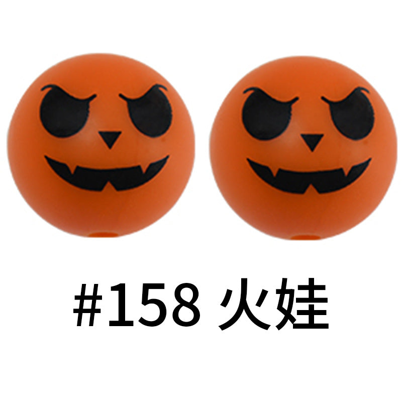 Wholesale 50pcs 15mm Western Style Leopard Skull Color Aztec Printed Silicone Balls Beads ACC-BDS-HeSheng006