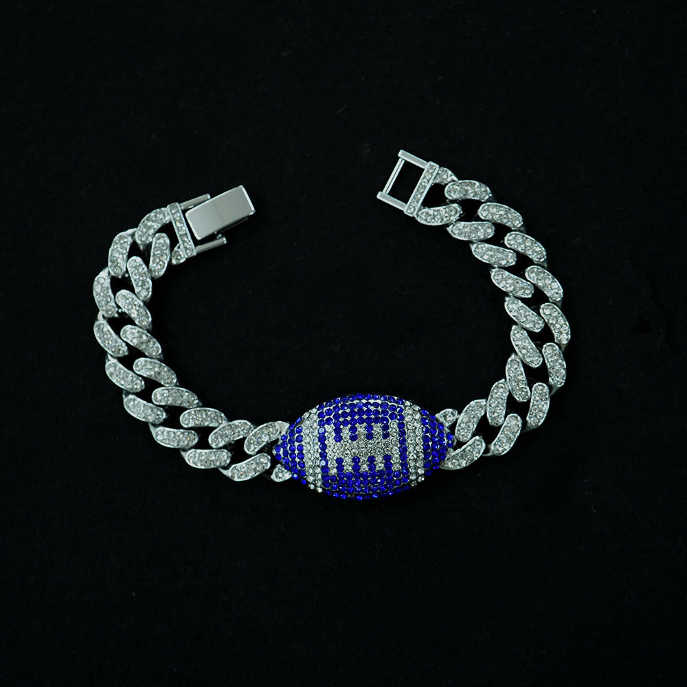 Wholesale Red Rugby Alloy Men' s Cuban Bracelet