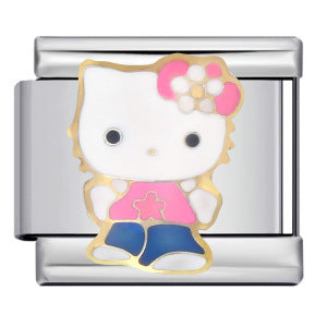 Wholesale Cute cartoon Italian module bracelet titanium steel welding oil dripping DIYCharms