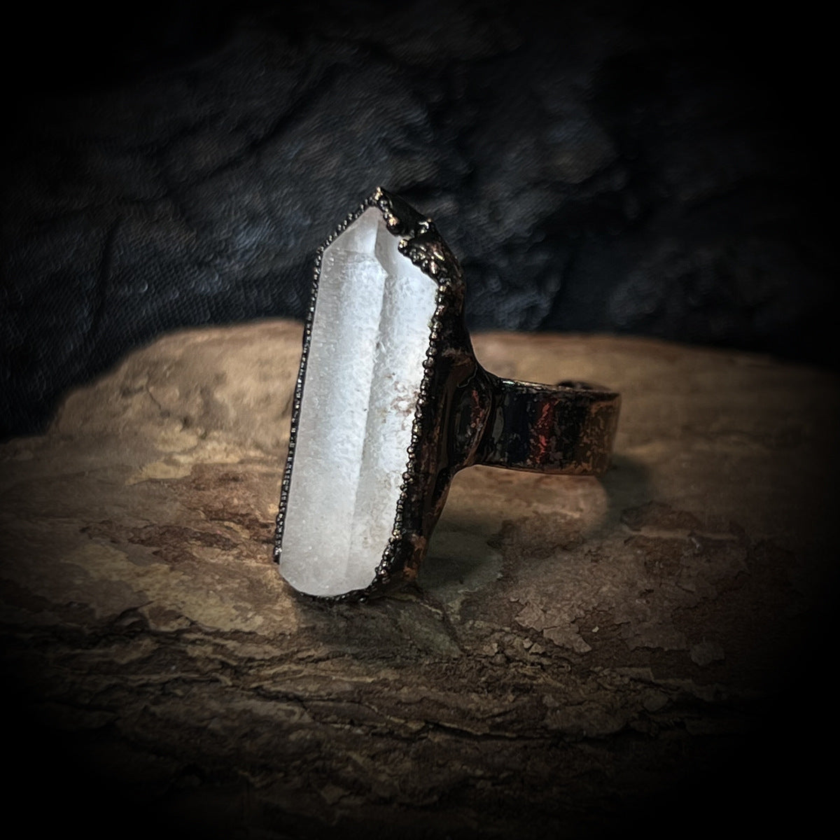 Wholesale Retro Style Natural Stone Opening Adjustable Rings