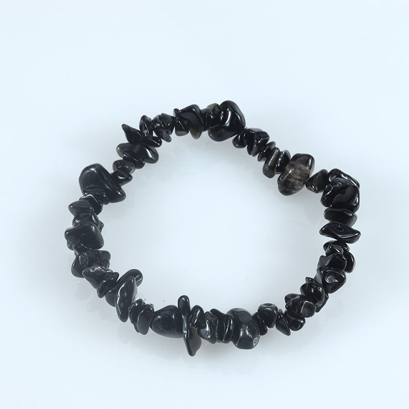 Wholesale Natural colorful gravel hand-woven elastic boho bracelet