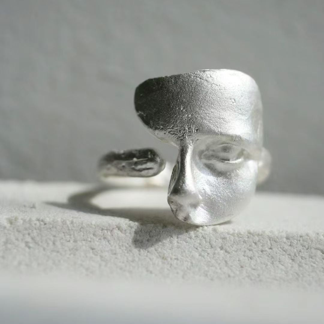 Wholesale  Mask Alloy Ring Opening All-match Personality Mask Ring
