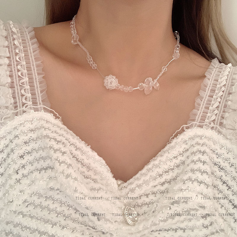 Wholesale Baroque Pearl Crystal Necklace Collarbone Chain Choker Necklace ACC-NE-Miaosi010