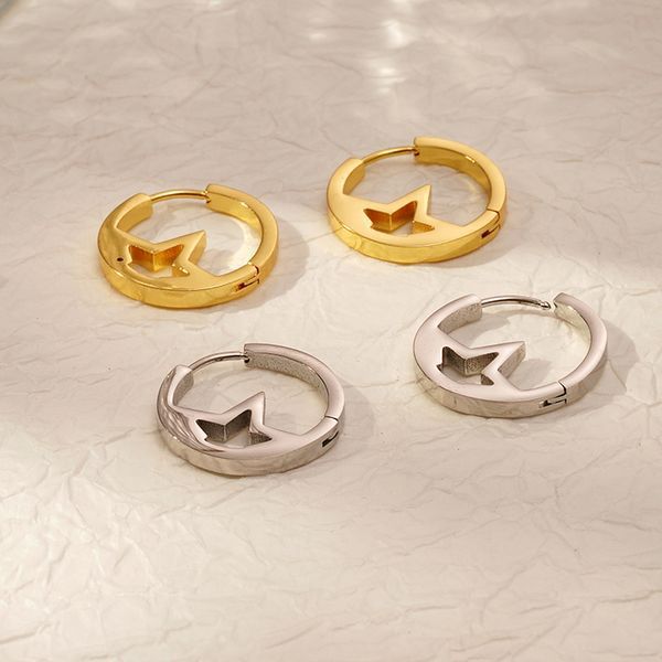 Wholesale  Light Luxury Geometric Round Stainless Steel Earrings