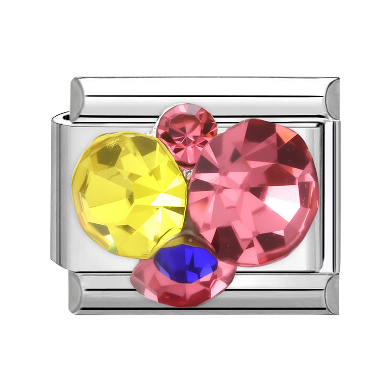 Wholesale 9mm Italian Charm Starter Bracelets DIY square Single Section Creative Stainless Steel Composable Bracelet