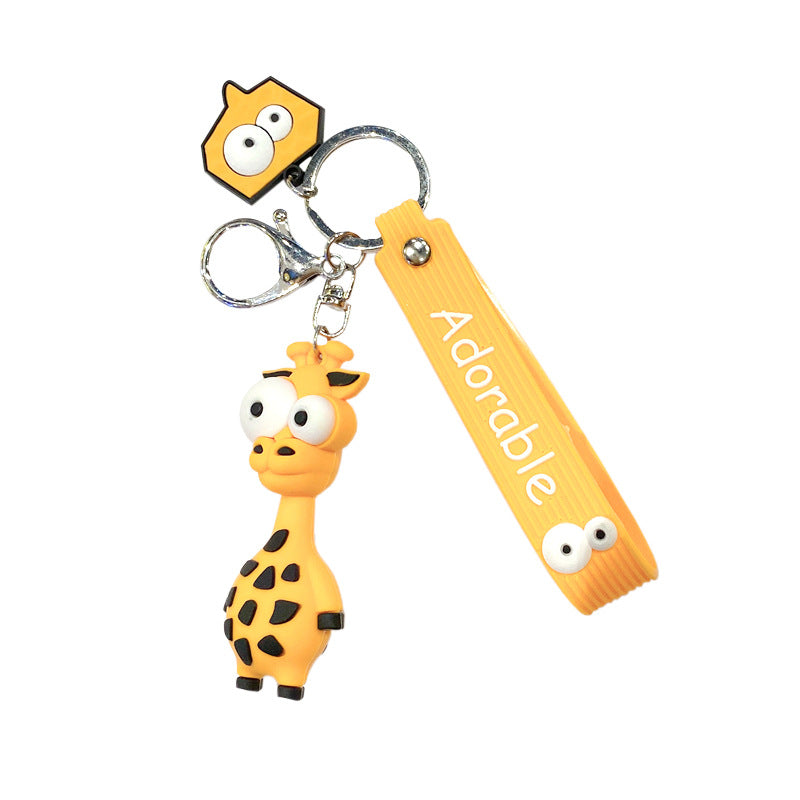 Wholesale Cartoon Silicone Animal Giraffe Cute Keychain Creative Keychain ACC-KC-Gongz007