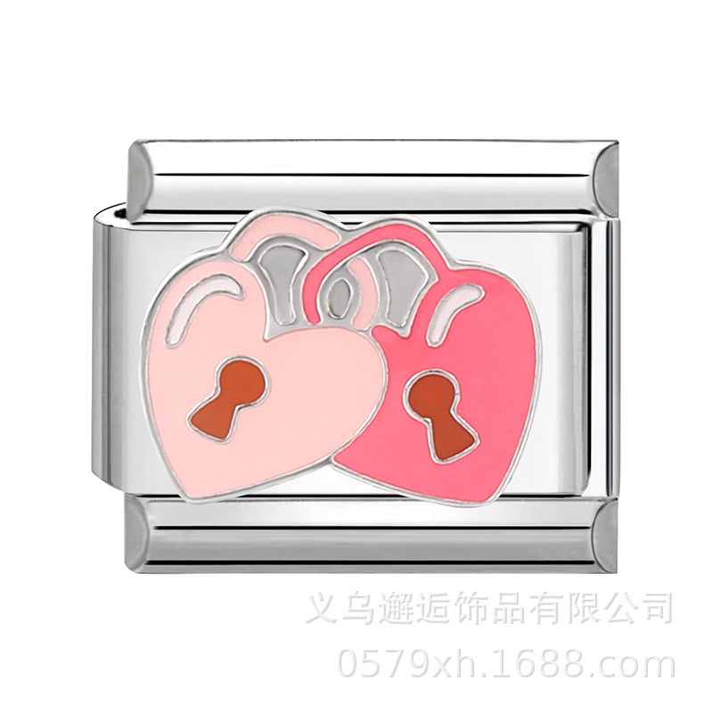 Wholesale  Italian Charm Bracelet 9mm DIY Splicing Removable Cartoon Food Stainless Steel Composable Bracelet