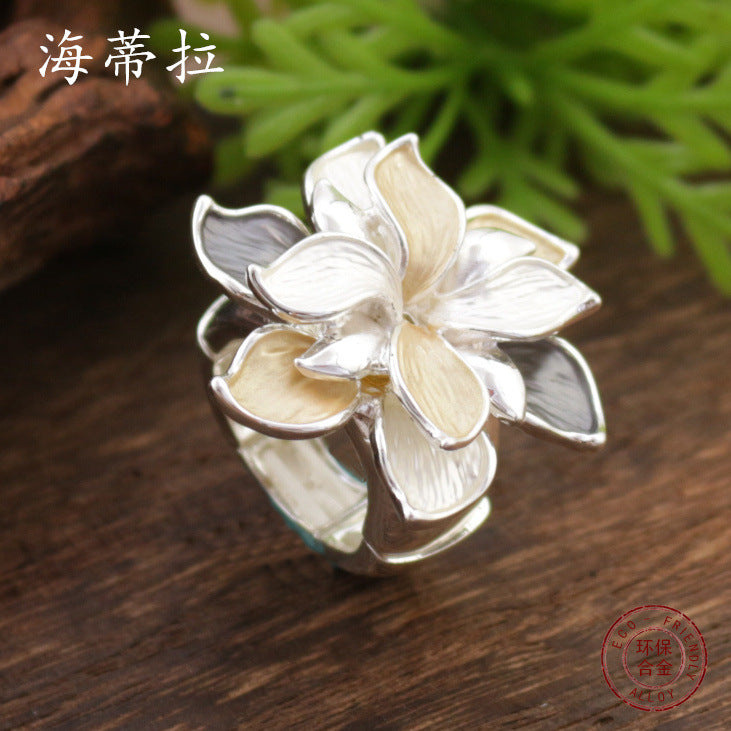 Wholesale color painting oil daffodil stretch ring