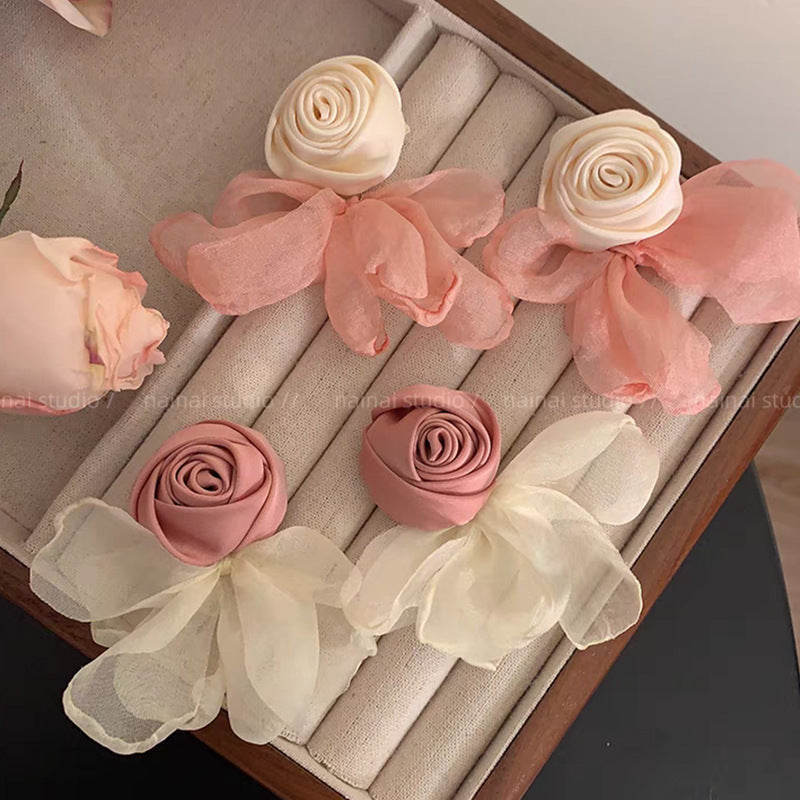 Wholesale Rose Flower Alloy Earrings