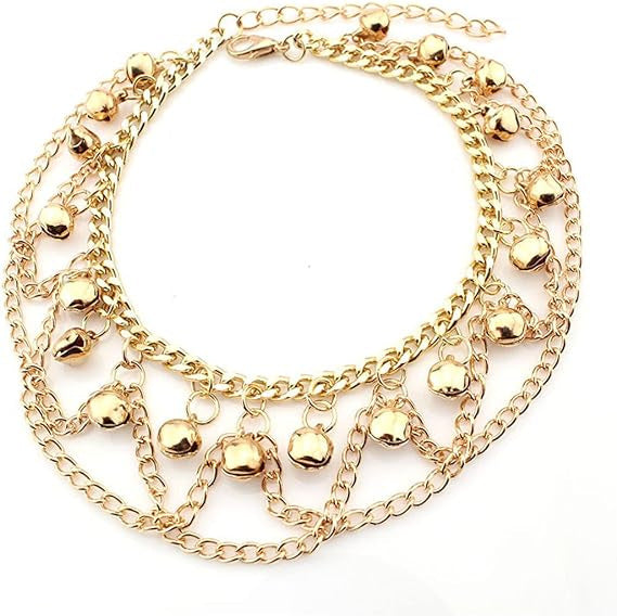 Wholesale Bohemian style tassel bell anklet  beach foot jewelry anklet