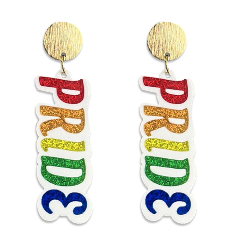 Wholesale Rainbow Crowd Element Colorful Earrings