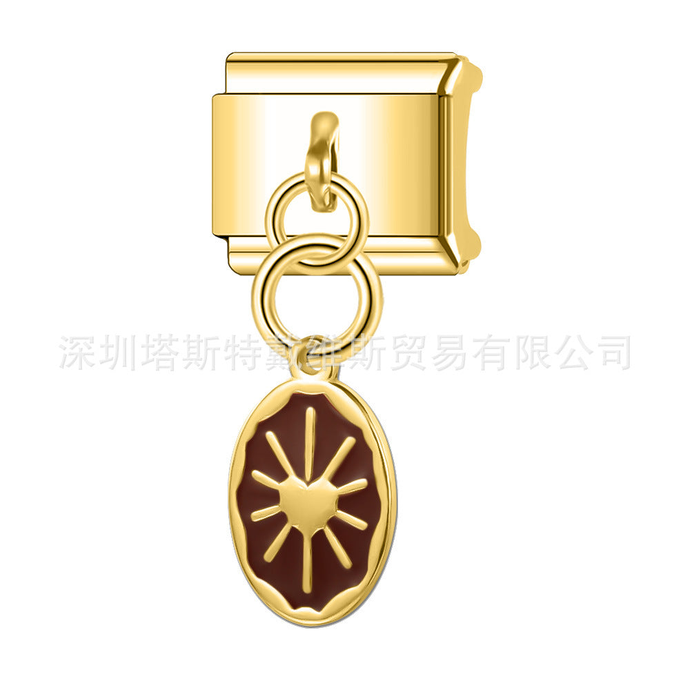 Wholesale 9mm Italian Charm Starter Bracelets DIY square Single Section Creative Stainless Steel Composable Bracelet