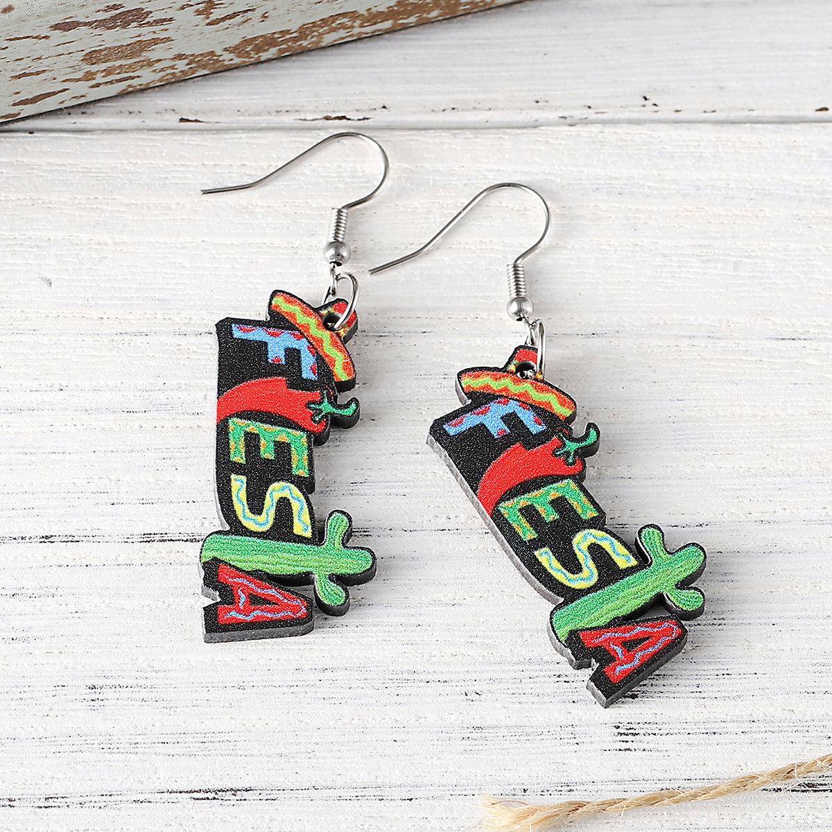 Wholesale Mexico Five-Five Festival of the Dead Cactus Fiesta Pendant Earrings