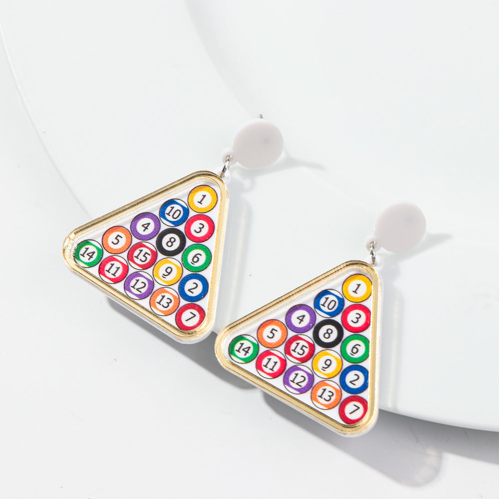 Wholesale  letter racket color digital table tennis earrings