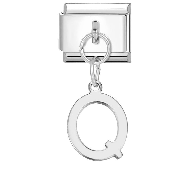 Wholesale 9mm Italian Charm Starter Bracelets DIY Letter Pendant Stainless Steel Composable Bracelet