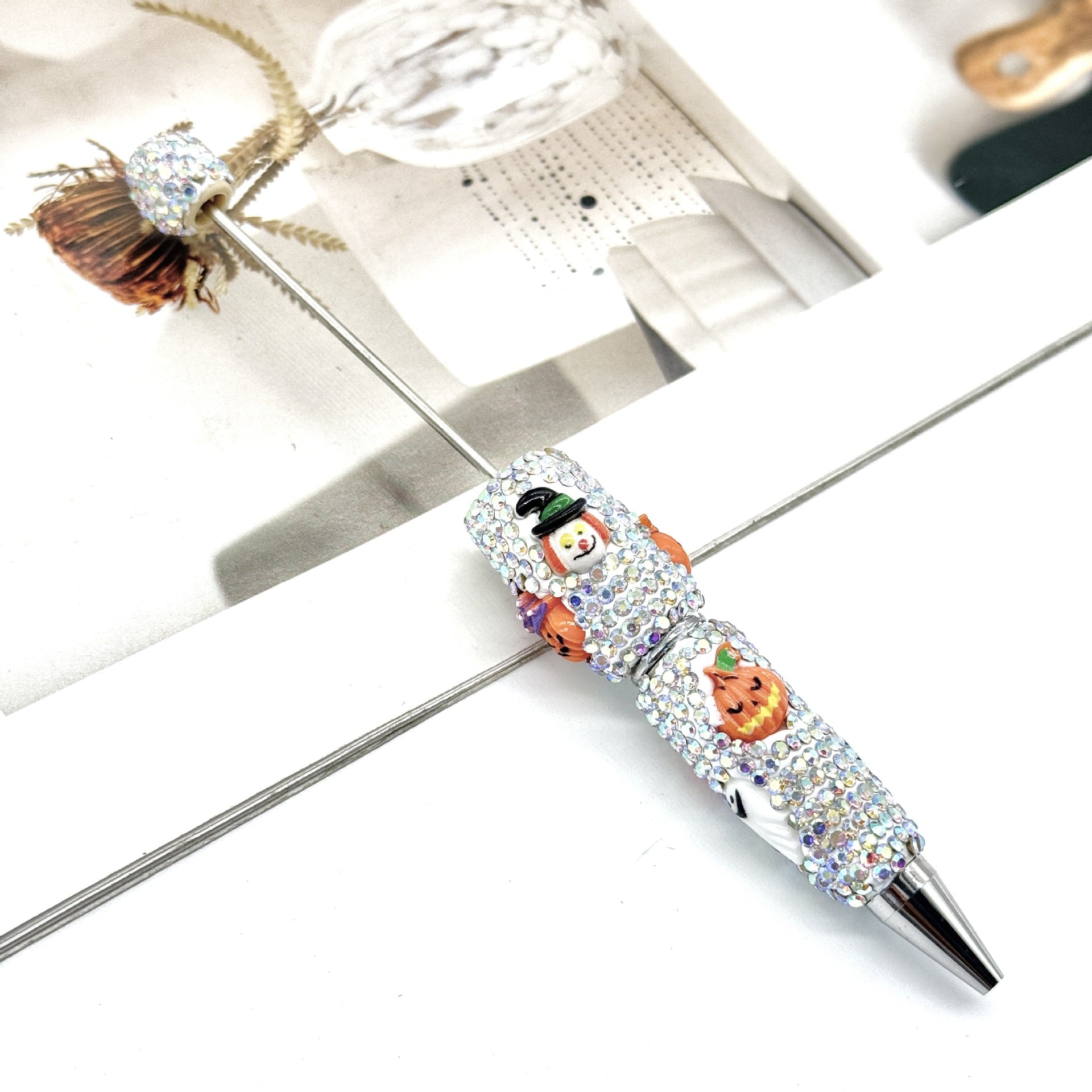 Wholesale  Full Diamond  Skull Pumpkin Ghost Series Beadable Pens