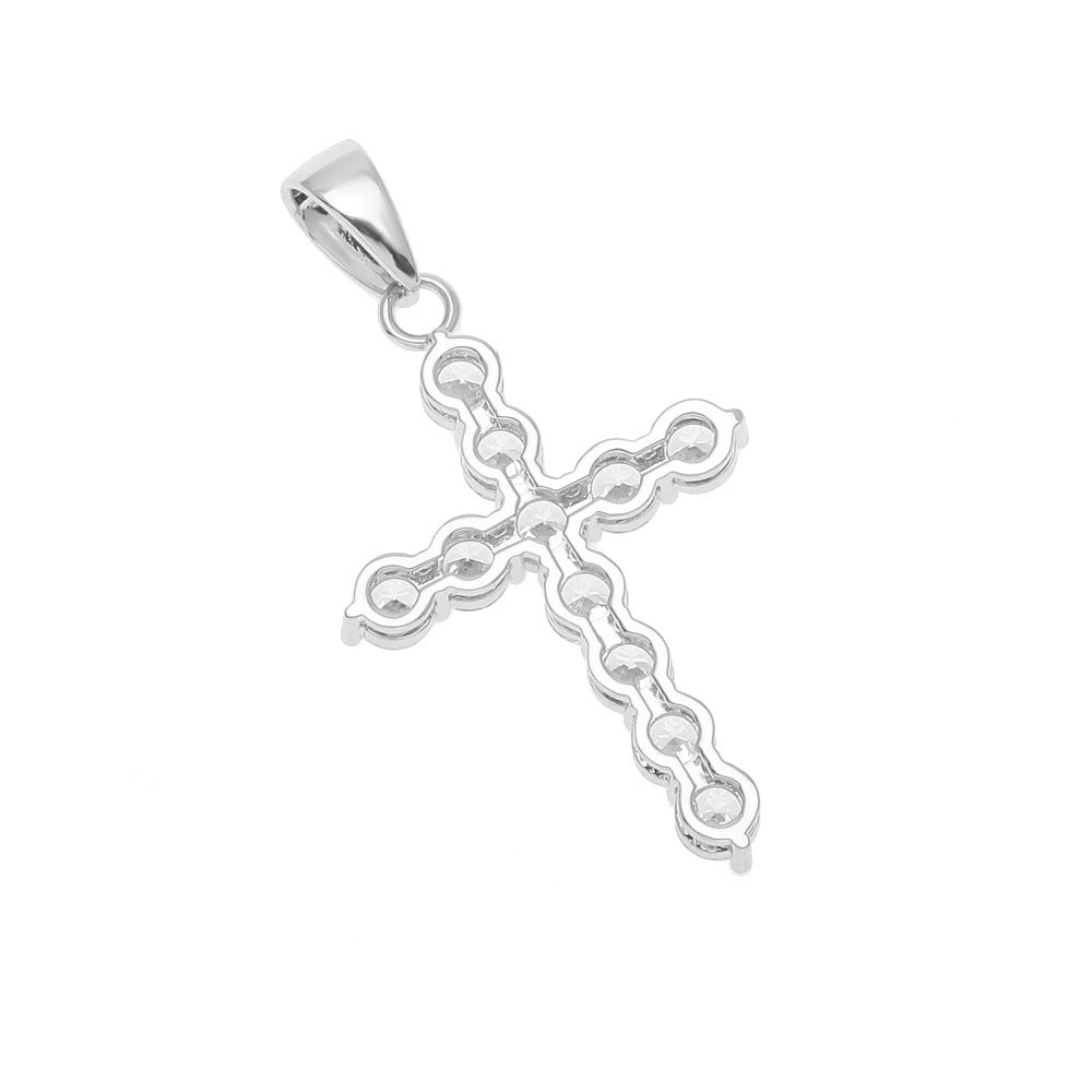 Wholesale  zircon cross pendant Cuban chain Necklaces